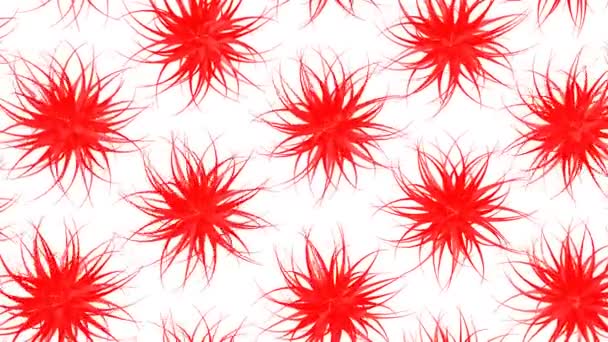 Abstrakte Rote Dreidimensionale Formen Die Sich Auf Weißem Hintergrund Bewegen — Stockvideo