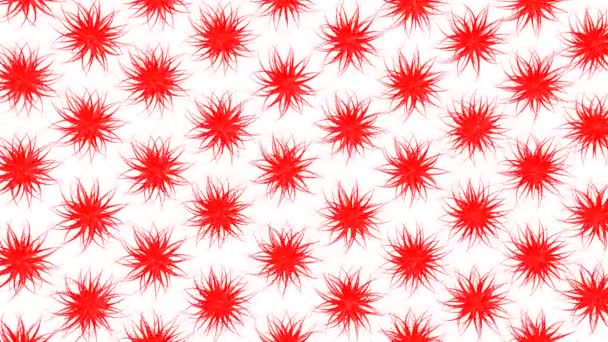 Abstract Red Three Dimensional Shapes Moving White Background Animated Screensaver — Stock Video