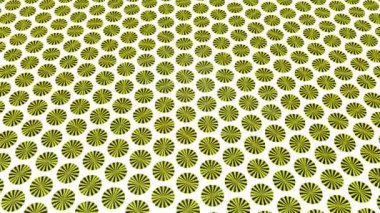 Çizgili sarı-siyah daireler döner. Animasyonlu arka plan. 3D render