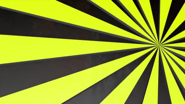 Rotating Striped Yellow Black Background Animated Background Render — Stock Video