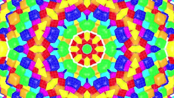 Abstract Multicolored Kaleidoscope Animation Animated Background Render — Stock Video