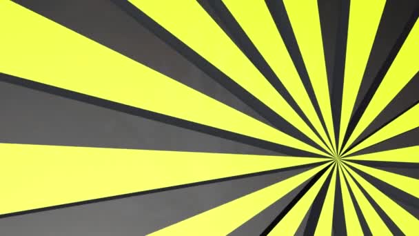 Rotating Striped Yellow Black Background Animated Background Render — Stock Video