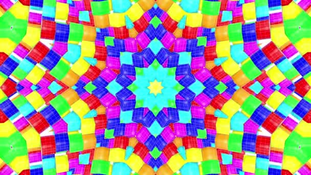 Абстрактная Многоцветная Анимация Калейдоскопа Анимированный Фон Рендеринг — стоковое видео