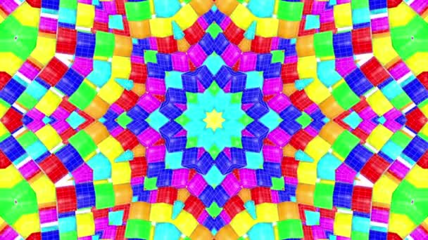 Abstract Multicolored Kaleidoscope Animation Animated Background Render — Stock Video