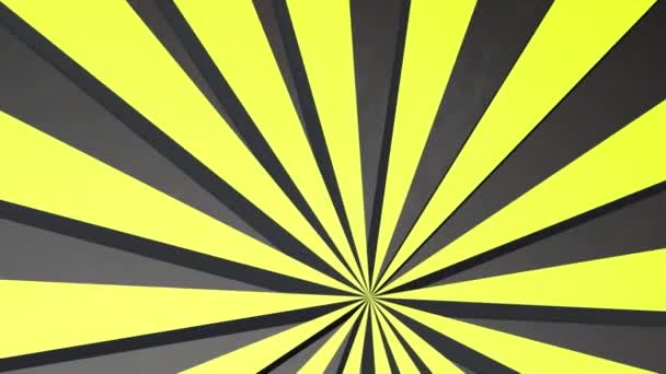 Rotativa Listrado Fundo Amarelo Preto Fundo Animado Renderização — Vídeo de Stock