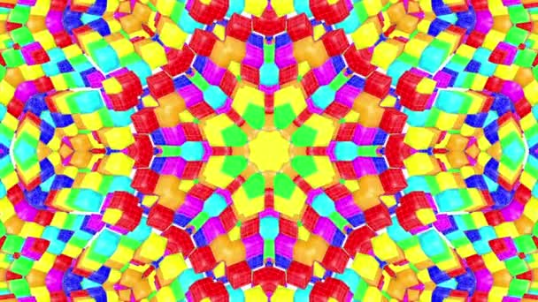 Abstract Multicolored Kaleidoscope Animation Animated Background Render — Stock Video