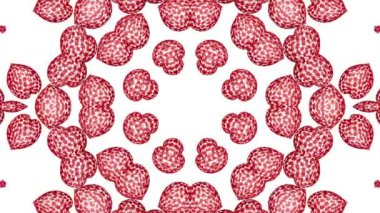 Animasyonlu arka plan kırmızı ajur şekiller. 3D render