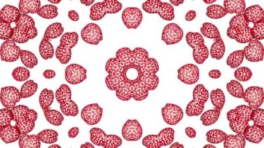 Animasyonlu arka plan kırmızı ajur şekiller. 3D render