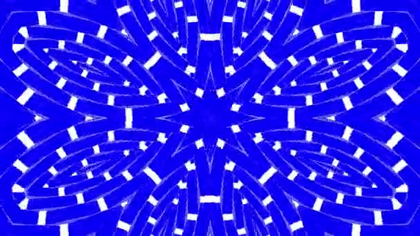 Abstraktion Blau Weiße Kaleidoskop Animation Animierter Hintergrund Darstellung — Stockvideo