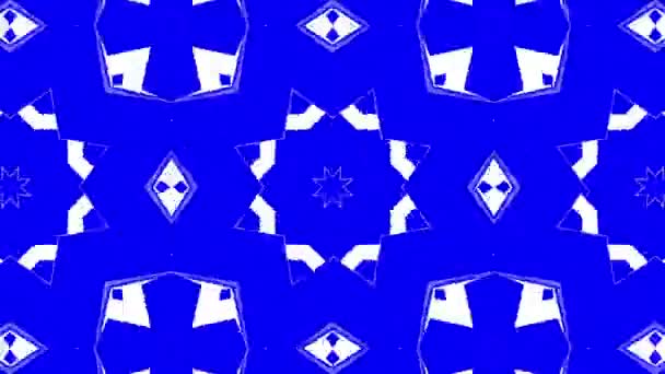 Abstractie Blauw Witte Caleidoscoop Animatie Geanimeerde Achtergrond Render — Stockvideo