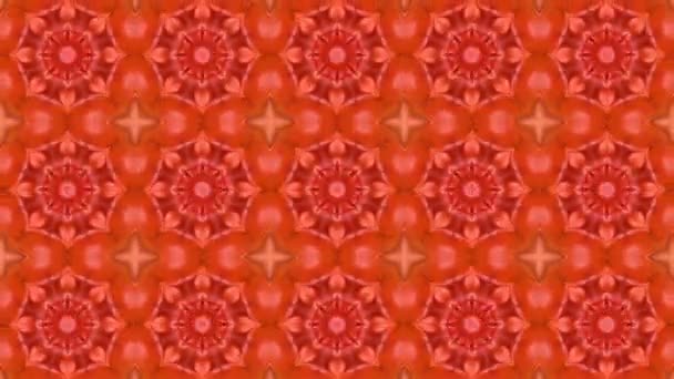 Abstraction Red Orange Kaleidoscope Animation Animated Background Render — Stock Video