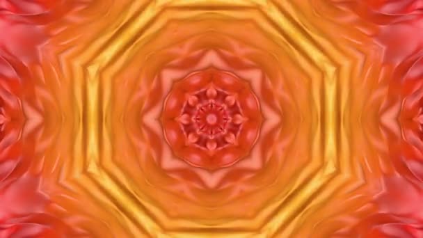 Abstraction Red Orange Kaleidoscope Animation Animated Background Render — Stock Video