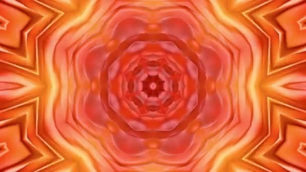 Abstraktion Rot Orange Kaleidoskop Animation Animierter Hintergrund Darstellung — Stockvideo