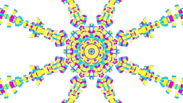 Animation kaléidoscope multicolore abstraite. Fond animé. 3d rendu 