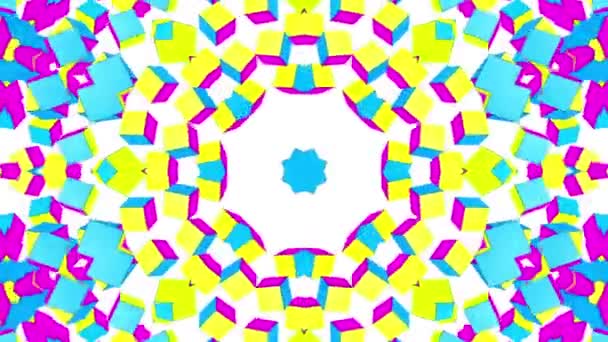 Abstract Multicolored Kaleidoscope Animation Animated Background Render — Stock Video