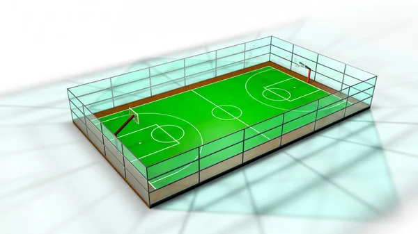 Three-dimensional basketball court. Computer illustration. 3d render