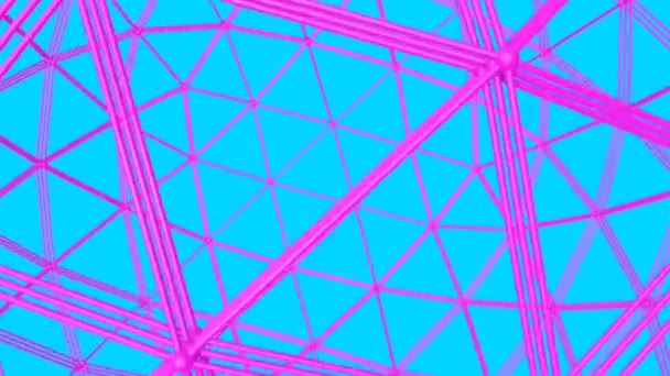 Рамка Фіолетової Сфери Повільно Обертається Бірюзовому Фоні Візуалізація — стокове відео