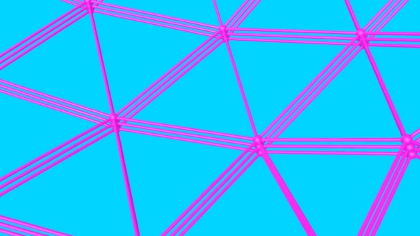 紫色球体框架在绿松石背景上缓慢旋转 — 图库视频影像