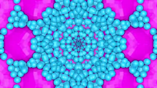 Purple Moving Patterns Turquoise Background Animated Three Dimensional Kaleidoscope Background — Stock Video
