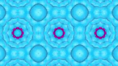 Turkuaz bir arka plan üzerinde desen hareketli mor. Üç boyutlu kaleydoskop arka plan hareketli. 3D render