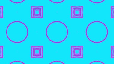 Turkuaz bir arka plan üzerinde desen hareketli mor. Üç boyutlu kaleydoskop arka plan hareketli. 3D render