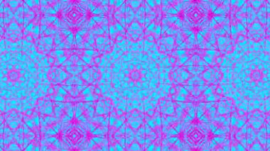 Turkuaz bir arka plan üzerinde desen hareketli mor. Üç boyutlu kaleydoskop arka plan hareketli. 3D render