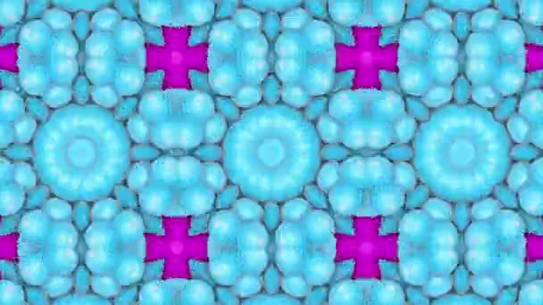 Purple Moving Patterns Turquoise Background Animated Three Dimensional Kaleidoscope Background — Stock Video