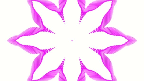 Purple Moving Patterns White Background Animated Three Dimensional Kaleidoscope Background — Stock Video