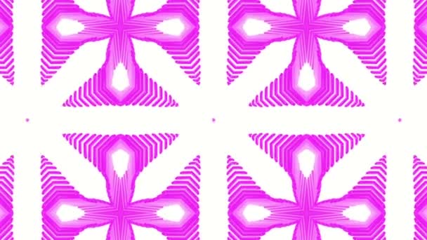 紫色の白い背景にパターンを移動します 立体万華鏡背景をアニメーション化します のレンダリング — ストック動画