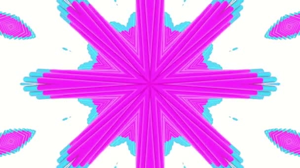 白色背景上的紫色移动图案 动画三维万花筒背景 — 图库视频影像