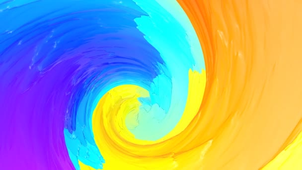 色とりどりの抽象的なアニメーションの背景 螺旋状の表面 のレンダリング — ストック動画