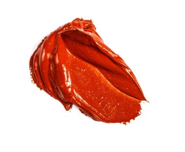 beyaz zemin üzerine kırmızı yağlı boya smear.