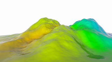 yanardöner renkli soyut üç boyutlu uçak. 3D render