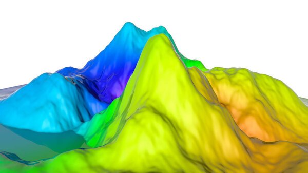 абстрактная трехмерная плоскость радужного цвета. 3D рендеринг
