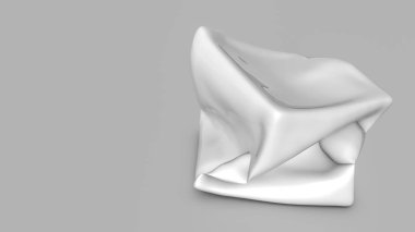 Hafif bir arka plan üzerinde soyut beyaz üç boyutlu şekil. 3D