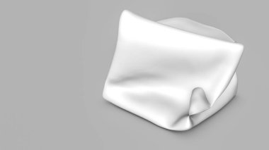 Hafif bir arka plan üzerinde soyut beyaz üç boyutlu şekil. 3D