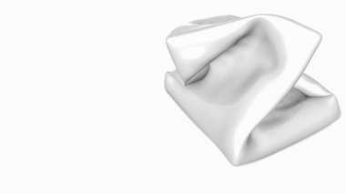 Hafif bir arka plan üzerinde soyut beyaz üç boyutlu şekil. 3D