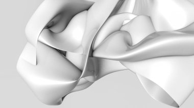 Hafif bir arka plan üzerinde soyut beyaz üç boyutlu şekil. 3D