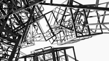 Üç boyutlu dikdörtgen satırların arka plan. 3D r