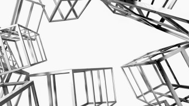 Üç boyutlu dikdörtgen satırların arka plan. 3D r