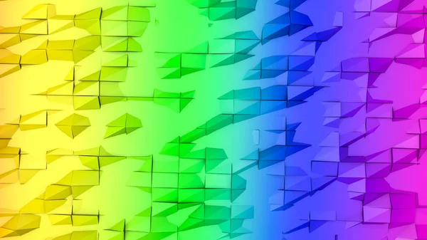 Arco iris deformado plano tridimensional. fondo abstracto. 3. — Foto de Stock