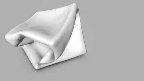 Abstract white three-dimensional shape on a light background. 3d — Stock Photo, Image