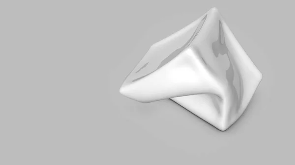 Abstract white three-dimensional shape on a light background. 3d — Stock Photo, Image