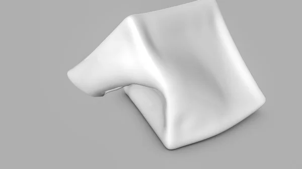 Αφηρημένη λευκό τρισδιάστατο σχήμα σε ανοιχτόχρωμο φόντο. 3D — Φωτογραφία Αρχείου