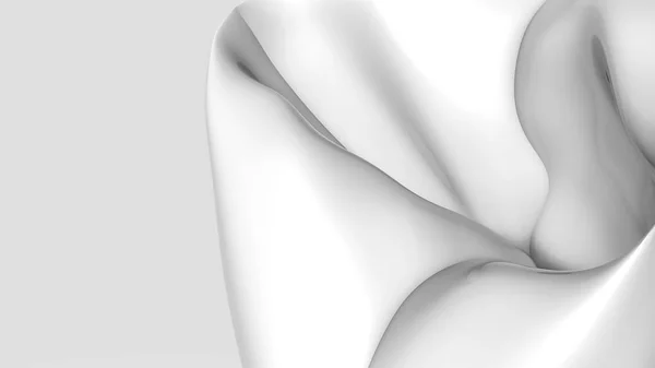 Abstract white three-dimensional shape on a light background. 3d