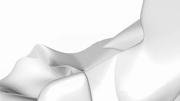 Astratto bianco forma tridimensionale su uno sfondo chiaro. 3d — Foto Stock