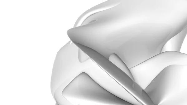 Astratto bianco forma tridimensionale su uno sfondo chiaro. 3d — Foto Stock