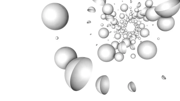 Contexto abstrato de esferas de luz tridimensionais. Rende 3d — Fotografia de Stock