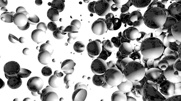 Abstrakter Hintergrund dreidimensionaler Lichtkugeln. 3d rende — Stockfoto