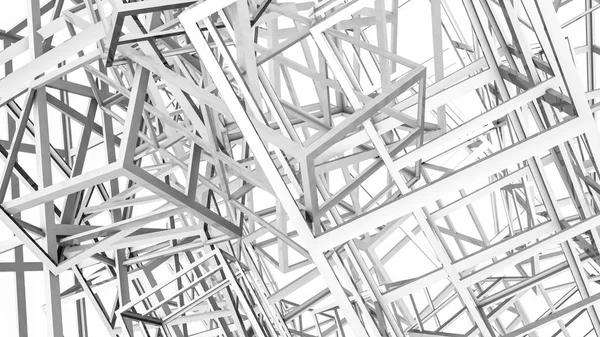Abstrakt bakgrund av tredimensionella rektangulära linjer. 3D r — Stockfoto